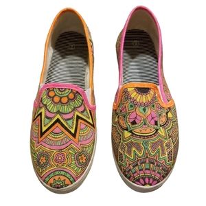 Womens Custom Van's Like Decrative Rare Women's Shoes